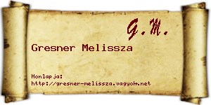 Gresner Melissza névjegykártya